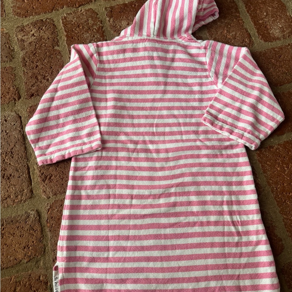 SAMMIMIS Turkish Cotton Pink and White Cover Up, Hooded Towel - Picture 3 of 6